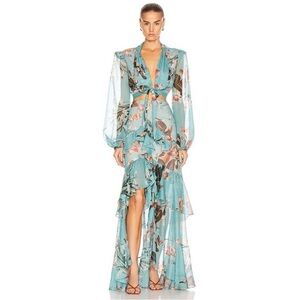 Patbo Carolina Floral Print Maxi Skirt & Tie Front Top Matching Set